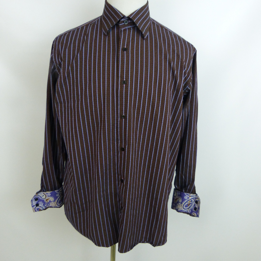 Visconti Uomo French Paisley Cuff Button Shirt L